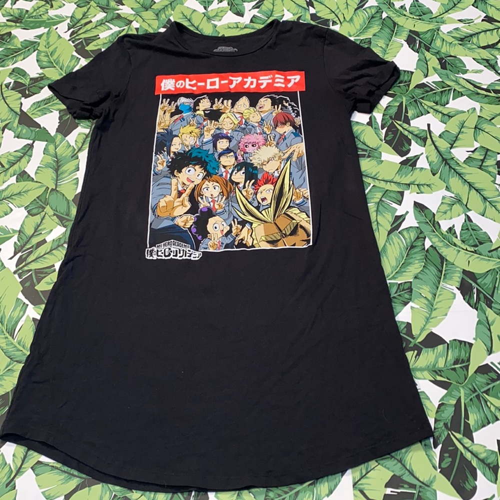 My Hero Academia T-Shirt Dress w/ Cuffed Sleeves Size Small